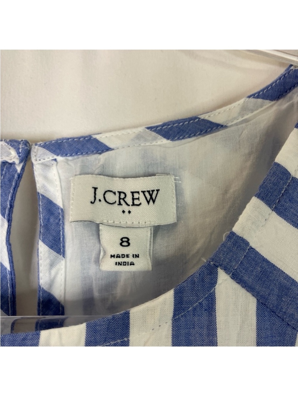 J.Crew Factory Summer MIDI Dress Sz 8 Blue White Stripes EUC - Picture 4 of 8